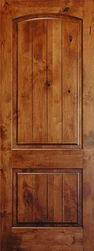 Knotty Alder 8' V-Groove Arch 2-Panel Wood Interior Door Knotty Alder 8' V-Groove Arch 2-Panel Wood Interior Door